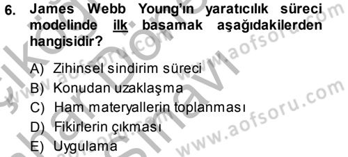 Girişimcilik Dersi 2013 - 2014 Yılı (Final) Dönem Sonu Sınav Soruları 6. Soru