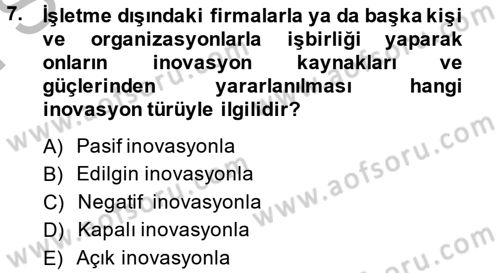 Girişimcilik Dersi 2013 - 2014 Yılı (Final) Dönem Sonu Sınav Soruları 7. Soru