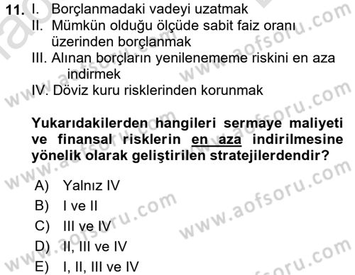 Girişimcilik Dersi 2015 - 2016 Yılı (Final) Dönem Sonu Sınav Soruları 11. Soru