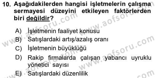 Girişimcilik Dersi 2016 - 2017 Yılı 3 Ders Sınav Soruları 10. Soru