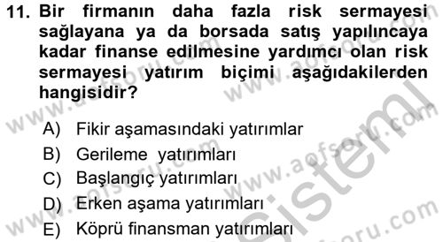 Girişimcilik Dersi 2016 - 2017 Yılı 3 Ders Sınav Soruları 11. Soru