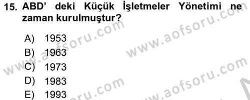 Girişimcilik Dersi 2016 - 2017 Yılı 3 Ders Sınav Soruları 15. Soru