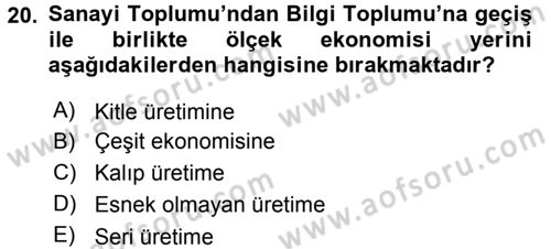 Girişimcilik Dersi 2017 - 2018 Yılı 3 Ders Sınav Soruları 20. Soru