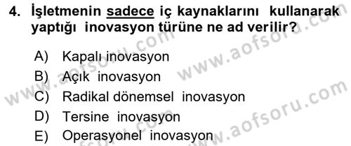 Girişimcilik Dersi 2017 - 2018 Yılı 3 Ders Sınav Soruları 4. Soru