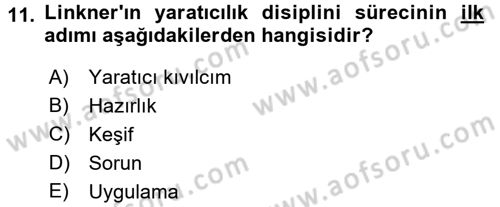 Girişimcilik Dersi 2017 - 2018 Yılı (Vize) Ara Sınav Soruları 11. Soru