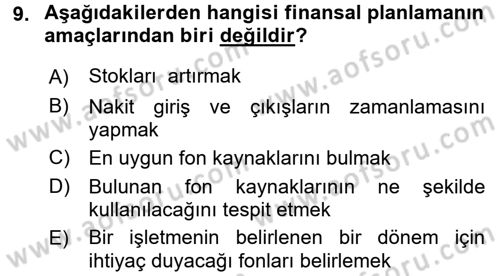 Girişimcilik Dersi 2017 - 2018 Yılı (Final) Dönem Sonu Sınav Soruları 9. Soru