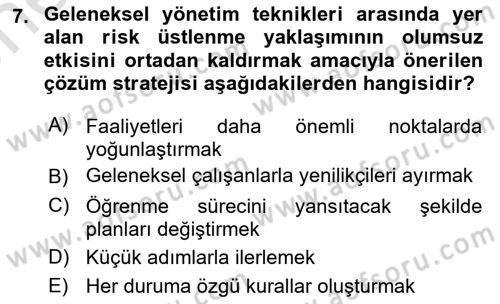 Girişimcilik Dersi 2023 - 2024 Yılı (Vize) Ara Sınav Soruları 7. Soru