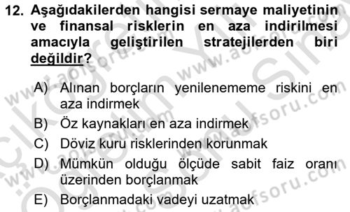 Girişimcilik Dersi 2023 - 2024 Yılı (Final) Dönem Sonu Sınav Soruları 12. Soru