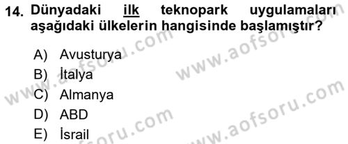 Girişimcilik Dersi 2023 - 2024 Yılı (Final) Dönem Sonu Sınav Soruları 14. Soru