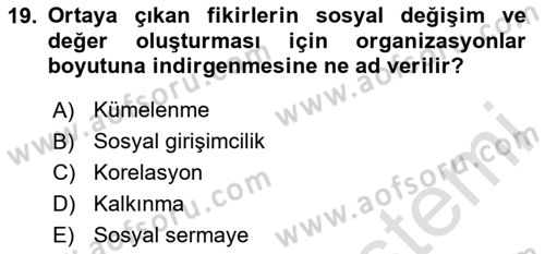 Girişimcilik Dersi 2023 - 2024 Yılı (Final) Dönem Sonu Sınav Soruları 19. Soru