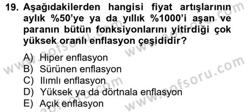 Ekonomik Analiz Dersi 2012 - 2013 Yılı (Vize) Ara Sınav Soruları 19. Soru