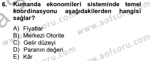 Ekonomik Analiz Dersi 2012 - 2013 Yılı (Vize) Ara Sınav Soruları 6. Soru