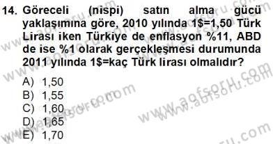 Ekonomik Analiz Dersi 2012 - 2013 Yılı (Final) Dönem Sonu Sınav Soruları 14. Soru