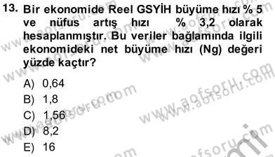 Ekonomik Analiz Dersi 2013 - 2014 Yılı (Vize) Ara Sınav Soruları 13. Soru