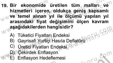 Ekonomik Analiz Dersi 2013 - 2014 Yılı (Vize) Ara Sınav Soruları 19. Soru