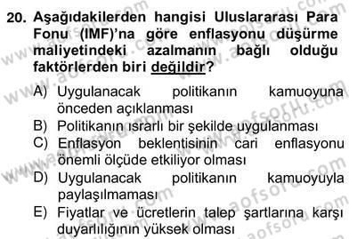 Ekonomik Analiz Dersi 2013 - 2014 Yılı (Vize) Ara Sınav Soruları 20. Soru