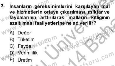 Ekonomik Analiz Dersi 2013 - 2014 Yılı (Vize) Ara Sınav Soruları 3. Soru