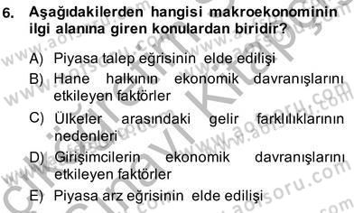Ekonomik Analiz Dersi 2013 - 2014 Yılı (Vize) Ara Sınav Soruları 6. Soru