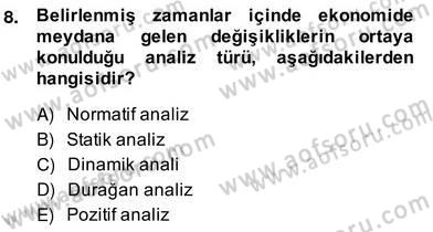 Ekonomik Analiz Dersi 2013 - 2014 Yılı (Vize) Ara Sınav Soruları 8. Soru