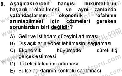 Ekonomik Analiz Dersi 2013 - 2014 Yılı (Vize) Ara Sınav Soruları 9. Soru