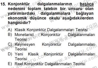 Ekonomik Analiz Dersi 2013 - 2014 Yılı (Final) Dönem Sonu Sınav Soruları 15. Soru