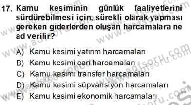 Ekonomik Analiz Dersi 2013 - 2014 Yılı (Final) Dönem Sonu Sınav Soruları 17. Soru