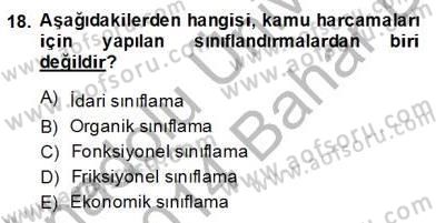 Ekonomik Analiz Dersi 2013 - 2014 Yılı (Final) Dönem Sonu Sınav Soruları 18. Soru