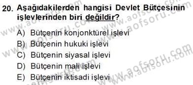 Ekonomik Analiz Dersi 2013 - 2014 Yılı (Final) Dönem Sonu Sınav Soruları 20. Soru