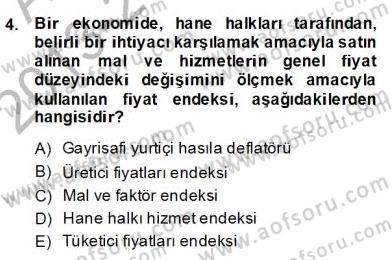 Ekonomik Analiz Dersi 2013 - 2014 Yılı (Final) Dönem Sonu Sınav Soruları 4. Soru