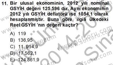 Ekonomik Analiz Dersi 2014 - 2015 Yılı (Vize) Ara Sınav Soruları 11. Soru