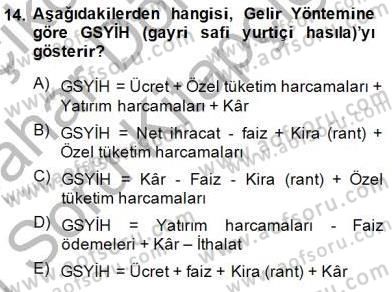 Ekonomik Analiz Dersi 2014 - 2015 Yılı (Vize) Ara Sınav Soruları 14. Soru