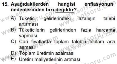 Ekonomik Analiz Dersi 2014 - 2015 Yılı (Vize) Ara Sınav Soruları 15. Soru