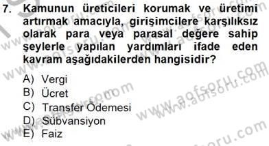 Ekonomik Analiz Dersi 2014 - 2015 Yılı (Vize) Ara Sınav Soruları 7. Soru