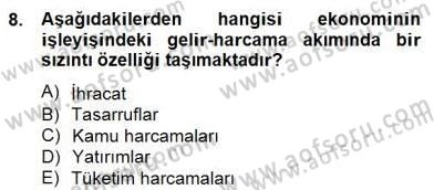 Ekonomik Analiz Dersi 2014 - 2015 Yılı (Vize) Ara Sınav Soruları 8. Soru