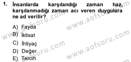 Ekonomik Analiz Dersi 2014 - 2015 Yılı Tek Ders Sınav Soruları 1. Soru