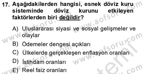 Ekonomik Analiz Dersi 2014 - 2015 Yılı Tek Ders Sınav Soruları 17. Soru