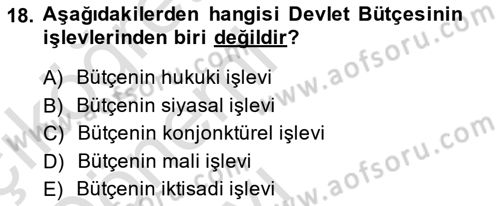 Ekonomik Analiz Dersi 2014 - 2015 Yılı Tek Ders Sınav Soruları 18. Soru