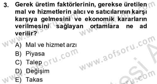 Ekonomik Analiz Dersi 2014 - 2015 Yılı Tek Ders Sınav Soruları 3. Soru