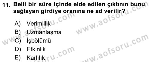Ekonomik Analiz Dersi 2015 - 2016 Yılı (Vize) Ara Sınav Soruları 11. Soru