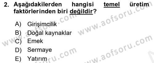 Ekonomik Analiz Dersi 2015 - 2016 Yılı (Vize) Ara Sınav Soruları 2. Soru