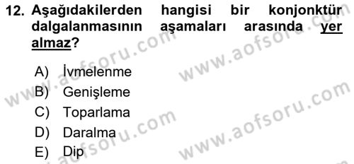 Ekonomik Analiz Dersi 2015 - 2016 Yılı (Final) Dönem Sonu Sınav Soruları 12. Soru