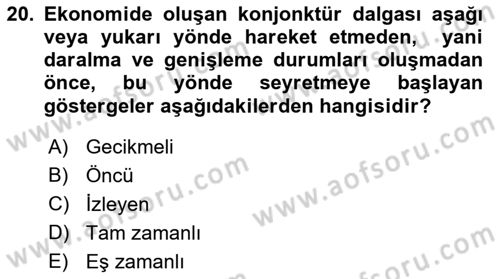 Ekonomik Analiz Dersi 2015 - 2016 Yılı (Final) Dönem Sonu Sınav Soruları 20. Soru