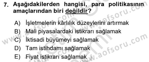 Ekonomik Analiz Dersi 2015 - 2016 Yılı (Final) Dönem Sonu Sınav Soruları 7. Soru