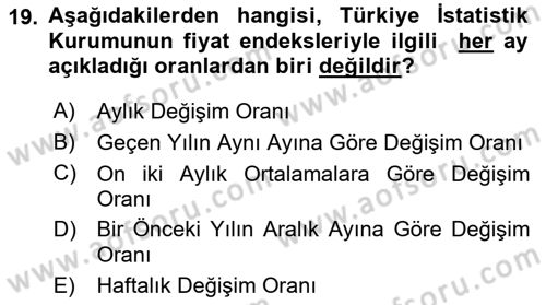Ekonomik Analiz Dersi 2016 - 2017 Yılı (Vize) Ara Sınav Soruları 19. Soru