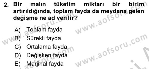 Ekonomik Analiz Dersi 2016 - 2017 Yılı (Vize) Ara Sınav Soruları 2. Soru