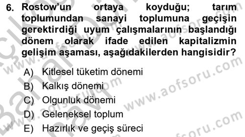Ekonomik Analiz Dersi 2016 - 2017 Yılı (Vize) Ara Sınav Soruları 6. Soru