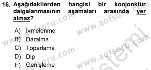 Ekonomik Analiz Dersi 2016 - 2017 Yılı (Final) Dönem Sonu Sınav Soruları 16. Soru
