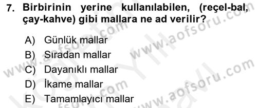 Ekonomik Analiz Dersi 2017 - 2018 Yılı (Vize) Ara Sınav Soruları 7. Soru
