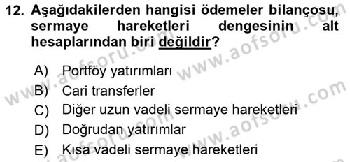 Ekonomik Analiz Dersi 2017 - 2018 Yılı (Final) Dönem Sonu Sınav Soruları 12. Soru