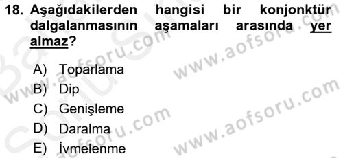 Ekonomik Analiz Dersi 2017 - 2018 Yılı (Final) Dönem Sonu Sınav Soruları 18. Soru